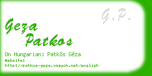 geza patkos business card