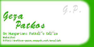 geza patkos business card